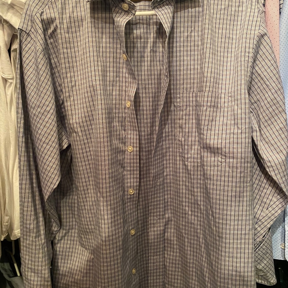 Grey/Blue Checkered French Cuff Shirt